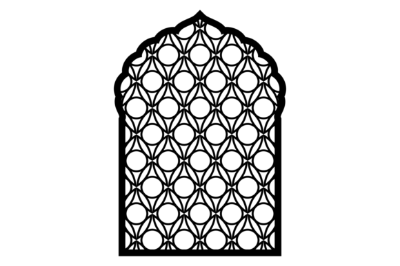 Arabic Window Silhouette with Decorative