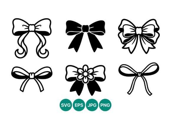 Black and White Decorative Bow Vector