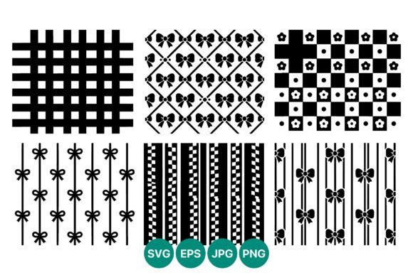 Black and White Decorative Pattern Set Graphics