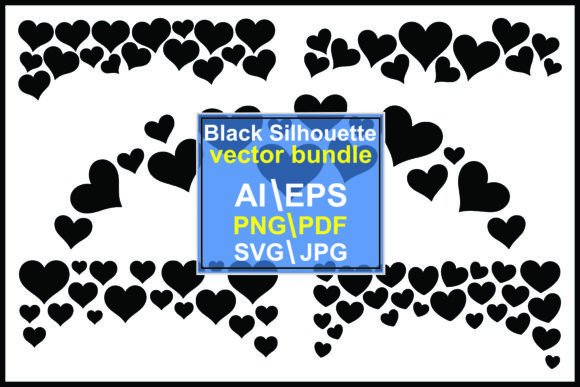 Black Hearts Arranged in Decorative Bord