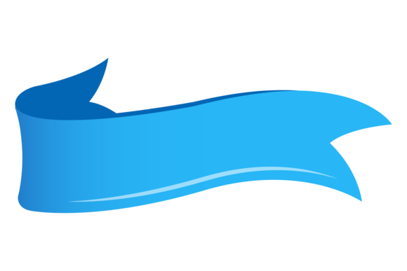 Blue Flag Banner. Cartoon Decorative Ele
