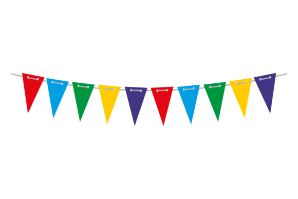 Colorful Bunting Graphics & Illustrations