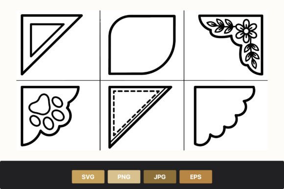 Decorative Black White Corner Borders Graphics