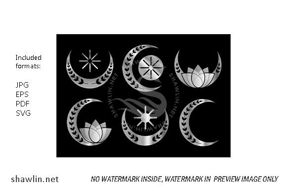 Decorative Crescent Moons Silver