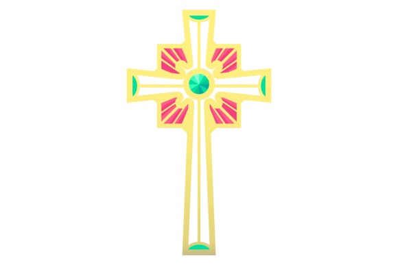 Decorative Cross with Gemstones Graphics for Local Branding