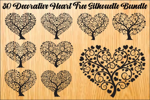 Decorative Heart Tree Graphics for Etsy and Print-on-Demand