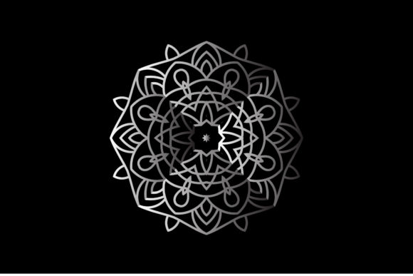 Decorative Mandala Silver Gradient Graphics & Illustrations