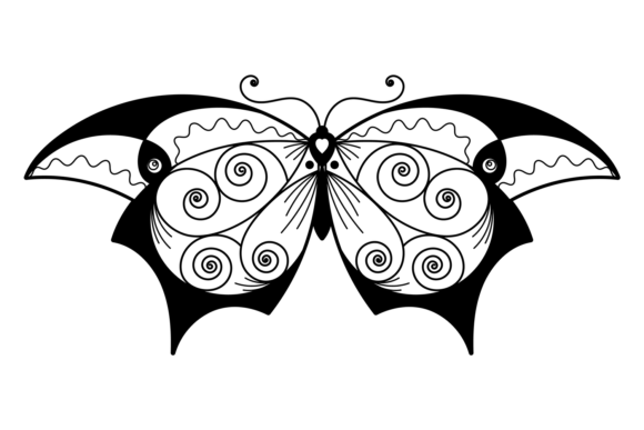 Decorative Ornate Pattern Wings Moth. Be Graphics & Illustrations