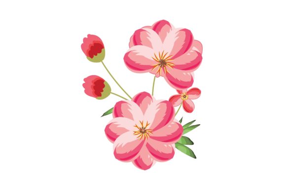 Decorative Pink Flower Illustration: Graphics & Illustrations for Editorial Impact