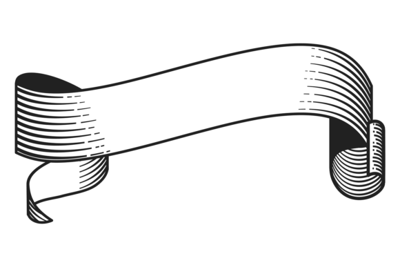 Decorative Ribbon Scroll. Vinatge Engrav Graphics