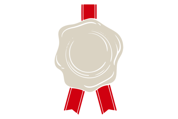 Decorative Rubber Seal. Red Ribbon Certi Graphics