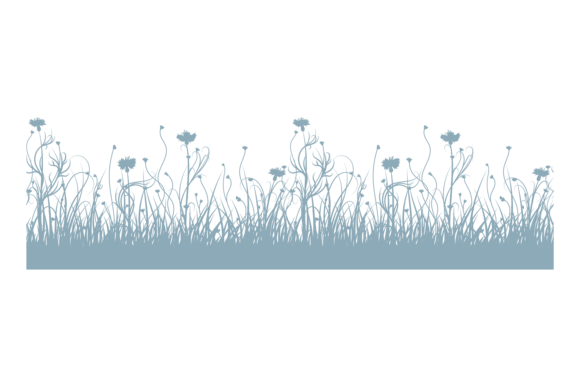 Decorative Seamless Border with Meadow P: Graphics & Illustrations