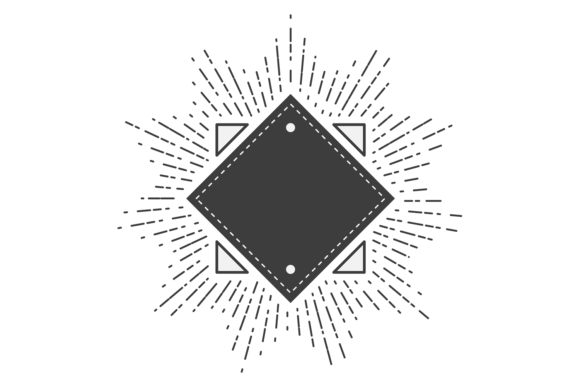 Decorative Vintage Emblem with Bursting Graphics