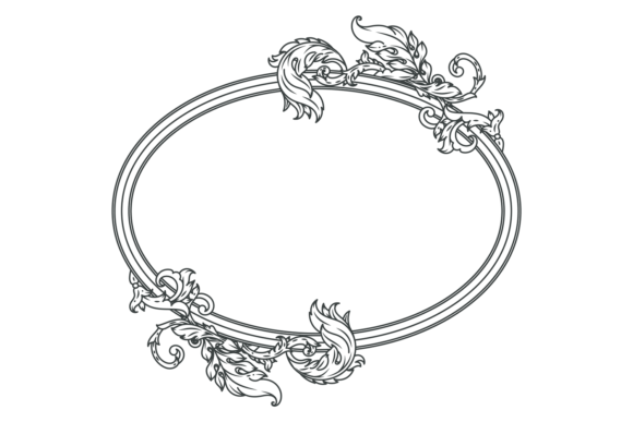 Elegant Vintage Oval Border. Decorative Graphics & Illustrations
