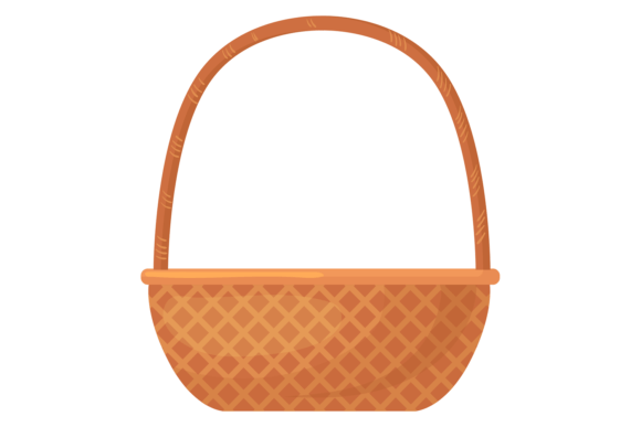 Empty Straw Basket. Decorative Rural Car
