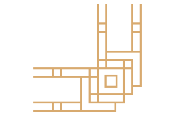 Golden Geometric Corner: Vintage Graphics & Illustrations