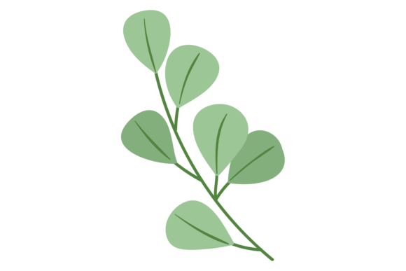 Green Botany Element. Decorative Leaves: Graphics & Illustrations
