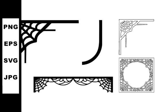 Halloween Spider Web Decorative Corner B Graphics