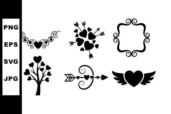 Heart Themed Decorative Vector Elements