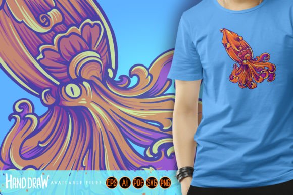Luxury Decorative Octopus Ornament SVG: Graphics & Illustrations