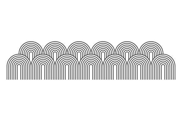 Mid Century Modern Decorative Black Line Graphics