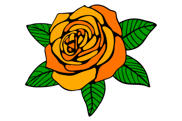 Orange Rose Flower Graphic for Branding and Marketing