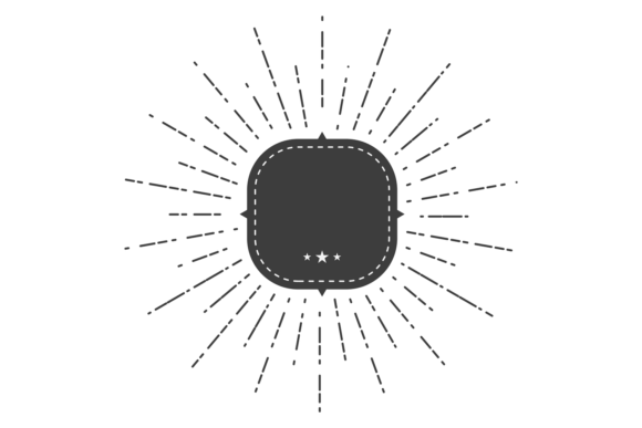 Retro Badge Template with Decorative Bur: Graphics & Illustrations