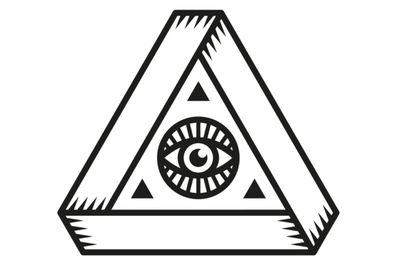 Vintage Badge with Eye Sign Graphics & Illustrations