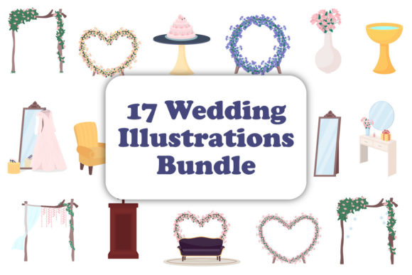 Wedding Decorative Objects Illustrations: Graphics & Illustrations